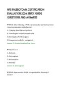 NPS PHLEBOTOMY CERTIFICATION&NewLine;EVALUATION 2026 STUDY GUIDE&NewLine;QUESTIONS AND ANSWERS