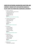 COMPUTER NETWORKS EXAMINATION QUESTIONS AND &NewLine;CORRRECT ANSWER WITH EXPLANATION GRADED A&plus; &NewLine;STUDY GUIDE