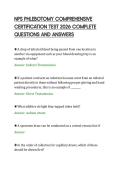 NPS PHLEBOTOMY COMPREHENSIVE&NewLine;CERTIFICATION TEST 2026 COMPLETE&NewLine;QUESTIONS AND ANSWERS