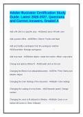 Adobe Illustrator Certification Study Guide&period; Latest 2026-2027&period; Questions and Correct Answers&period; Graded A