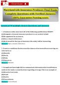 Maryland Life Insurance Producer Final Exam &lpar;2026&sol;2027&rpar; Complete Questions with Verified Answers 100&percnt; Guarantee Passing score