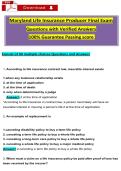 Maryland Life Insurance Producer Final Exam Questions with 100&percnt; Correct Answers &vert; Latest Version &lpar;2026&sol;2027&rpar; Expert Verified
