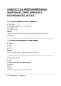 CONNECTICUT REAL ESTATE SALESPERSON EXAM &NewLine;QUESTIONS AND CORRECT ANSWER WITH &NewLine;EXPLANATION LATEST 2025-2026 