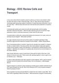 Biology - EOC Review Cells and Transport 2026&sol;2027 Questions And Correct  Detailed  Answers With Rationales&NewLine;