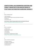 CONSTITUTIONAL LAW EXAMINATION QUESTIONS AND &NewLine;CORRECT ANSWER WITH EXPLANATION GRADED A&plus; &NewLine;STUDY GUIDE 