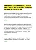 NRF RISE UP CUSTOMER SERVICE REVIEW&NewLine;SHEET TESTED QUESTIONS AND ACCURATE&NewLine;ANSWERS ALREADY PASSED