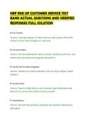 NRF RISE UP CUSTOMER SERVICE TEST&NewLine;BANK ACTUAL QUESTIONS AND VERIFIED&NewLine;RESPONSES FULL SOLUTION