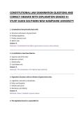 CONSTITUTIONAL LAW EXAMINATION QUESTIONS AND &NewLine;CORRECT ANSWER WITH EXPLANATION GRADED A&plus; &NewLine;STUDY GUIDE