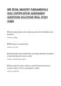 NRF RETAIL INDUSTRY FUNDAMENTALS&NewLine;2026 CERTIFICATION ASSESSMENT&NewLine;QUESTIONS SOLUTIONS FINAL STUDY&NewLine;GUIDE&NewLine;
