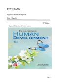 Experience Human Development 15th Edition Test Bank Questions & Answers &vert; Complete Chapters 1&ndash;17 Exam Prep Study Guide &vert; Papalia