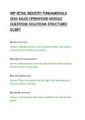 NRF RETAIL INDUSTRY FUNDAMENTALS&NewLine;2026 SALES OPERATIONS MODULE&NewLine;QUESTIONS SOLUTIONS STRUCTURED&NewLine;SCRIPT&NewLine;