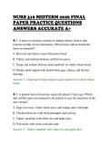 NURS 316 MIDTERM 2026 FINAL&NewLine;PAPER PRACTICE QUESTIONS&NewLine;ANSWERS ACCURATE A&plus;&NewLine;