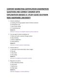 CONTENT MARKETING CERTIFICATION EXAMINATION &NewLine;QUESTIONS AND CORRECT ANSWER WITH &NewLine;EXPLANATION GRADED A&plus; STUDY GUIDE