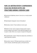 NURS 334 MIDTERM REVIEW COMPREHENSIVE&NewLine;EXAM 2026 REVISION NOTES AND&NewLine;STRUCTURED NURSING OVERVIEW GUIDE