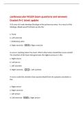 cardiovascular NCLEX Exam questions and answers&NewLine;Graded A&plus;&vert; latest update&NewLine;A 65-year-old male develops blockage in the pulmonary artery&period; As a result of the&NewLine;blockage&comma; blood would first back up into the&colon;&NewLine;a&period; Aorta&NewLine;b&period; Left ventricle&NewLine;c&period; Pulmonary veins&NewLine;d&period;