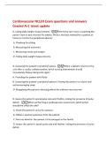 Cardiovascular NCLEX Exam questions and answers&NewLine;Graded A&plus;&vert; latest update&NewLine;D&period; taking daily weight measurements -The home care nurse is teaching the&NewLine;patient how to best monitor his edema&period; What is the best method for a patient at&NewLine;home to monitor his perip