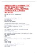 AMERICAN RED CROSS CPR TEST REVIEW EXAM &lpar;2025&sol;2026&rpar; QUESTIONS AND &lpar;ELABORATED&rpar; ANSWERS WITH COMPLETE SOLUTIONS