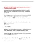 CARDIOVASCULAR NCLEX exam questions and answers&NewLine;Graded A&plus;&vert; latest update&NewLine;When a client comes to the emergency department complaining of chest pain&comma;&NewLine;what question is most important for the nurse to ask initially&quest; -when did&NewLine;your pain begin&NewLine;A hospitaliz