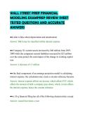 WALL STREET PREP FINANCIAL&NewLine;MODELING EXAMPREP REVIEW SHEET&NewLine;TESTED QUESTIONS AND ACCURATE&NewLine;ANSWERS