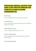 OPHTHALMIC SURGICAL ASSISTANT STUDY&NewLine;GUIDE LATEST PRACTICE PROBLEMS AND&NewLine;COMPLETE ACCURATE ANSWERS&NewLine;GUARANTEED PASS&NewLine;