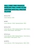 WALL STREET PREP FINANCIAL&NewLine;MODELING FINAL PAPER SOLVED&NewLine;QUESTIONS WITH FULL PRACTICE&NewLine;SOLUTION