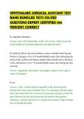 OPHTHALMIC SURGICAL ASSISTANT TEST&NewLine;BANK BUNDLED TESTS SOLVED&NewLine;QUESTIONS EXPERT CERTIFIED 100&NewLine;PERCENT CORRECT