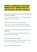 PAYROLL COMPLIANCE LEGISLATION&NewLine;BUNDLED TESTS VERIFIED QUESTIONS&NewLine;AND ACCURATE ANSWERS GRADED A&plus;