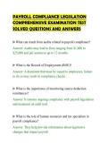 PAYROLL COMPLIANCE LEGISLATION&NewLine;COMPREHENSIVE EXAMINATION TEST&NewLine;SOLVED QUESTIONS AND ANSWERS&NewLine;