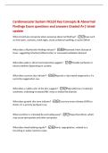 Cardiovascular System NCLEX Key Concepts & Abnormal&NewLine;Findings Exam questions and answers Graded A&plus;&vert; latest&NewLine;update&NewLine;What should you recognize when assessing abnormal findings&quest; -Cues such&NewLine;as chest pain&comma; cyanosis&comma; shock signs&comma; acute unilateral swelling&comma; or