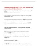 Cardiovascular System NCLEX STYLE Exam questions and&NewLine;answers Graded A&plus;&vert; latest update&NewLine;Which statement correctly describes the function of the cardiovascular system&quest; -&NewLine;Delivers oxygen and nutrients to cells&NewLine;Which vessel carries deoxygenated blood from 