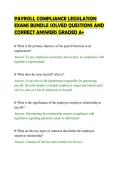 PAYROLL COMPLIANCE LEGISLATION&NewLine;EXAMS BUNDLE SOLVED QUESTIONS AND&NewLine;CORRECT ANSWERS GRADED A&plus;&NewLine;