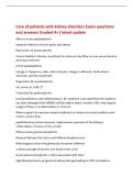 Care of patients with kidney disorders Exam questions&NewLine;and answers Graded A&plus;&vert; latest update&NewLine;What is acute pyelonephritis&NewLine;bacterial infection of renal pelvis and kidney&NewLine;Risk factors of pyelonephritis&NewLine;chronic bladder infection&comma; anything that obstructs t