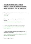 AIC EXAM PACKAGE 2026 AMERICAN &NewLine;INSTITUTE CERTIFICATION ASSESSMENT TEST &NewLine;PAPER QUESTIONS SOLUTIONS GRADED A&plus; 