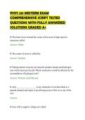 PHYS 261 MIDTERM EXAM&NewLine;COMPREHENSIVE SCRIPT TESTED&NewLine;QUESTIONS WITH FULLY ANSWERED&NewLine;SOLUTIONS GRADED A&plus;
