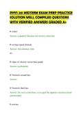 PHYS 261 MIDTERM EXAM PREP PRACTICE&NewLine;SOLUTION WELL COMPILED QUESTIONS&NewLine;WITH VERIFIED ANSWERS GRADED A&plus;
