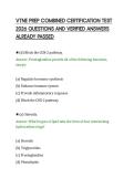 VTNE PREP COMBINED CERTIFICATION TEST&NewLine;2026 QUESTIONS AND VERIFIED ANSWERS&NewLine;ALREADY PASSED