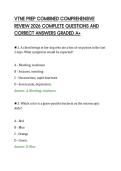 VTNE PREP COMBINED COMPREHENSIVE&NewLine;REVIEW 2026 COMPLETE QUESTIONS AND&NewLine;CORRECT ANSWERS GRADED A&plus;