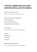 VTNE PREP COMBINED PAPER 2026 SOLVED&NewLine;QUESTIONS AND FULL SOLUTION GRADED A&plus;&NewLine;