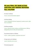 PN 2002 FINAL TEST BANK ACTUAL&NewLine;QUESTIONS AND VERIFIED RESPONSES&NewLine;FULL SOLUTION&NewLine;