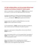 CFI 100 Certifying Officer and Accountable Official Exam&NewLine;questions and answers Graded A&plus;&vert; latest update&NewLine;Which is a responsibility of a Certifying Officer&quest; -Establishing accuracy of&NewLine;facts stated on a voucher and in the supporting documents and records&period;