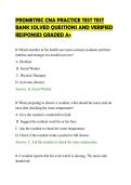 PROMETRIC CNA PRACTICE TEST TEST&NewLine;BANK SOLVED QUESTIONS AND VERIFIED&NewLine;RESPONSES GRADED A&plus;