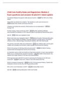 Child Care Facility Rules and Regulations Module 2&NewLine;Exam questions and answers Graded A&plus;&vert; latest update&NewLine;The Florida Statutes that govern child care are found in - Title XXIX &lpar;29&rpar;&comma; Public&NewLine;Health&NewLine;These titles are divided into chapters&period; The statutes on ch