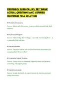 PROPHECY SURGICAL ICU TEST BANK&NewLine;ACTUAL QUESTIONS AND VERIFIED&NewLine;RESPONSES FULL SOLUTION