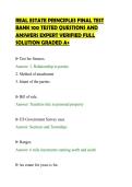 REAL ESTATE PRINCIPLES FINAL TEST&NewLine;BANK 100 TESTED QUESTIONS AND&NewLine;ANSWERS EXPERT VERIFIED FULL&NewLine;SOLUTION GRADED A&plus;