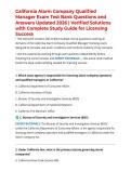 California Alarm Company Qualified Manager Exam Test Bank Questions and Answers Updated 2026 &vert; Verified Solutions with Complete Study Guide for Licensing Success