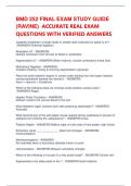 BMD 252 FINAL EXAM STUDY GUIDE &lpar;RAVINE&rpar;  ACCURATE REAL EXAM QUESTIONS WITH VERIFIED ANSWERS