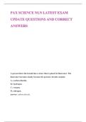 PAX SCIENCE NLN LATEST EXAM UPDATE QUESTIONS AND CORRECT ANSWERS
