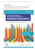 Solution Manual For Statistics for Nursing Research&colon; A Workbook for Evidence-Based Practice 4th Edition&comma; by Susan K&period; Grove&period; All Chapters 1-38 Fully covered&period;&vert; Latest 2026&period;