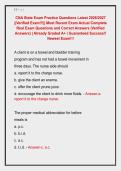 CNA State Exam Practice Questions Latest 2026&sol;2027 &NewLine;&vert;&vert;Verified Exam&excl;&excl;&excl;&vert;&vert; Most Recent Exam Actual Complete &NewLine;Real Exam Questions and Correct Answers &lpar;Verified &NewLine;Answers&rpar; &vert; Already Graded A&plus; &vert; Guaranteed Success&excl;&excl; &NewLine;Newest Exam&excl;&excl;&excl;