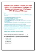 Virginia Firefighter I Certification Exam Questions and Answers &vert; Full Final Exam Study Bundle 2026&ndash;2027